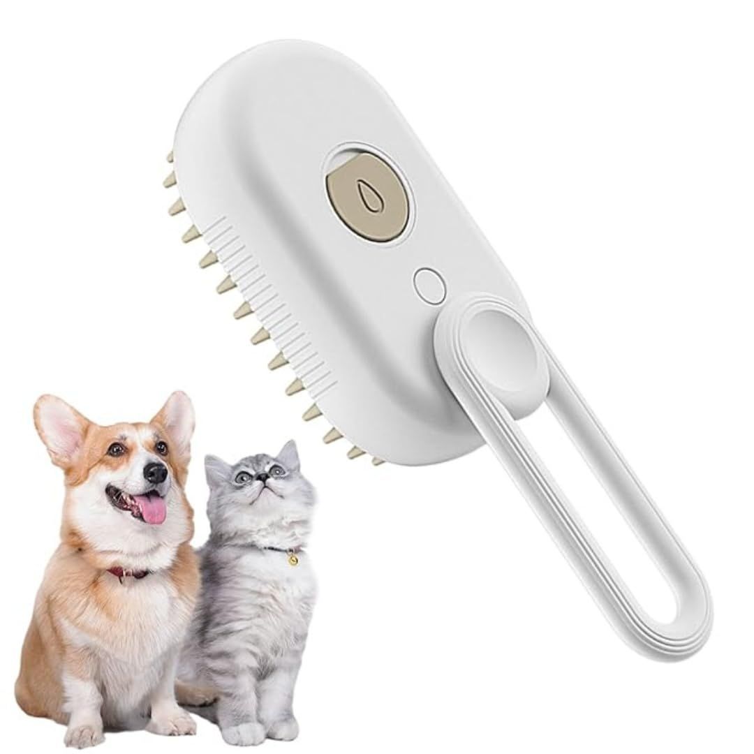 Cat Steam Brush,Rechargeable with Handle,Self-Cleaning Grooming Tool,for Cats — image 1