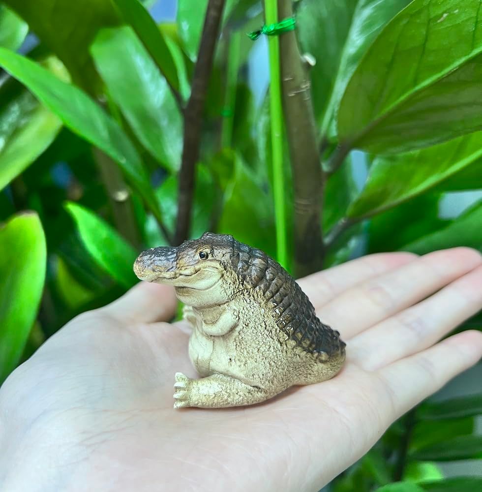 Handmade Crocodile Figurine Tea Pet view 3