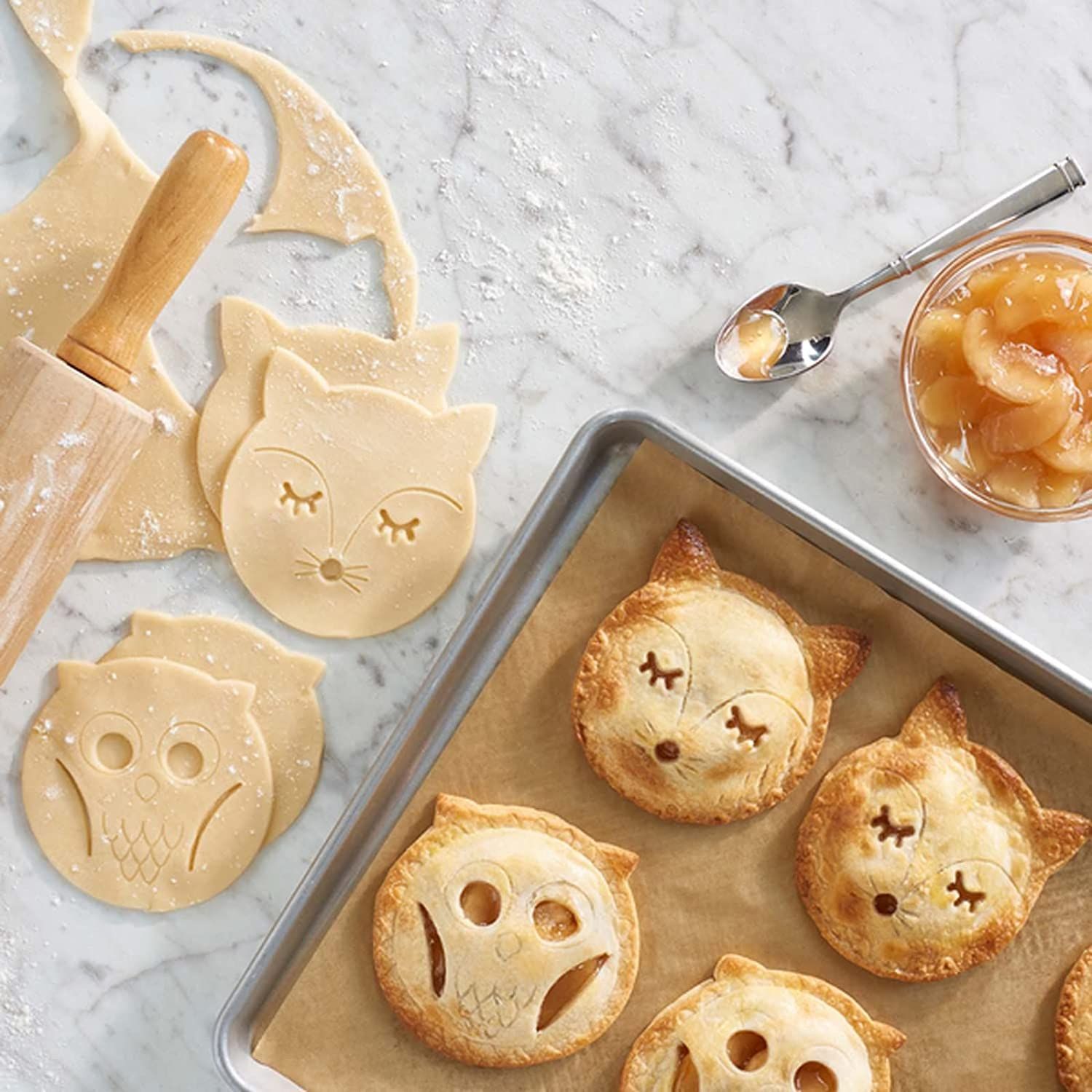 Classic Mini Hand Pie Molds Fox & Owl Shape for Children Party view 2