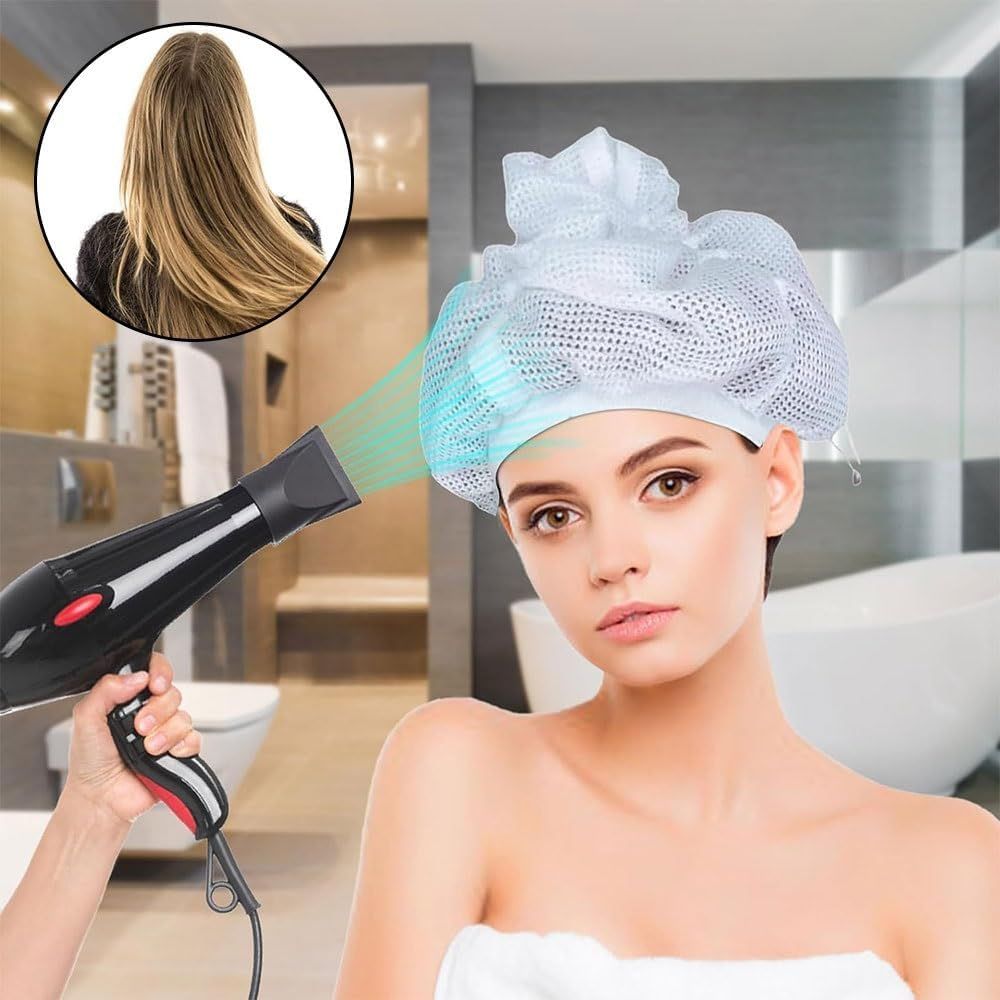 Net Plopping Cap For Drying Curly Hair view 3