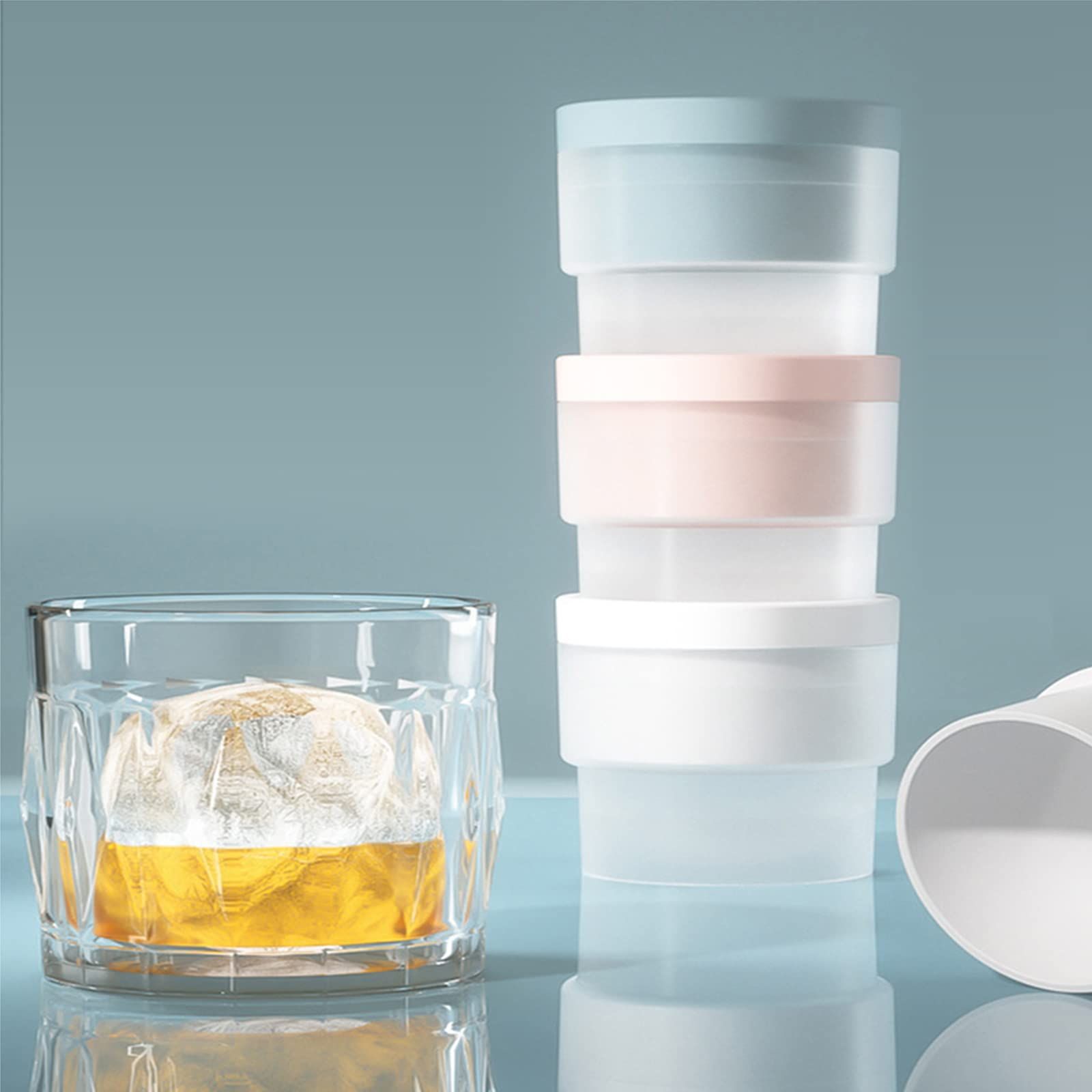 Ice Ball Maker, Set of 3 2.5 Inch Ice Spheres Mold,Round Ball ice Cube Mold