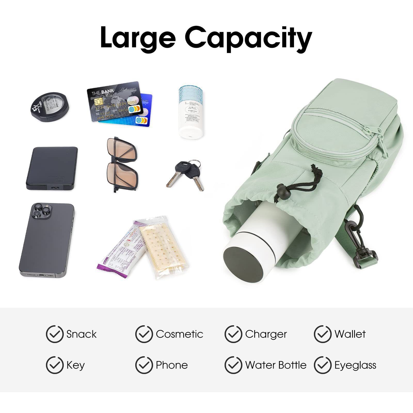 Water Bottle Holder with Strap 32oz 40oz Insulated Water Bottle Carrier Sling view 5