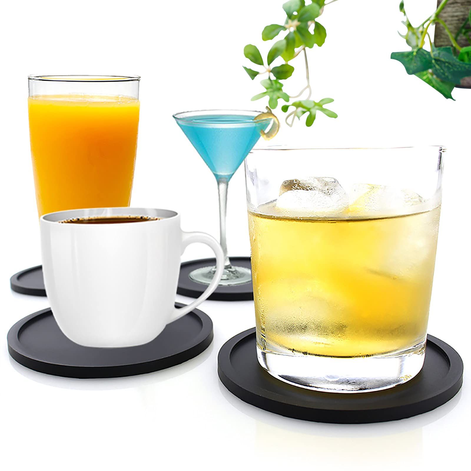 Coasters for Drinks-Anti-Slip Reusable Drink Coasters Set view 3