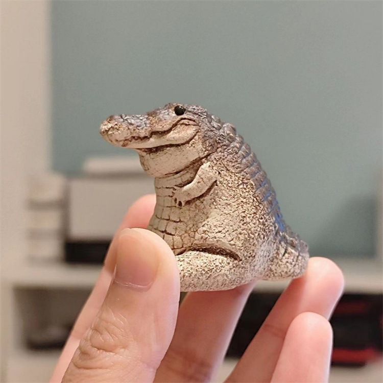 Handmade Crocodile Figurine Tea Pet