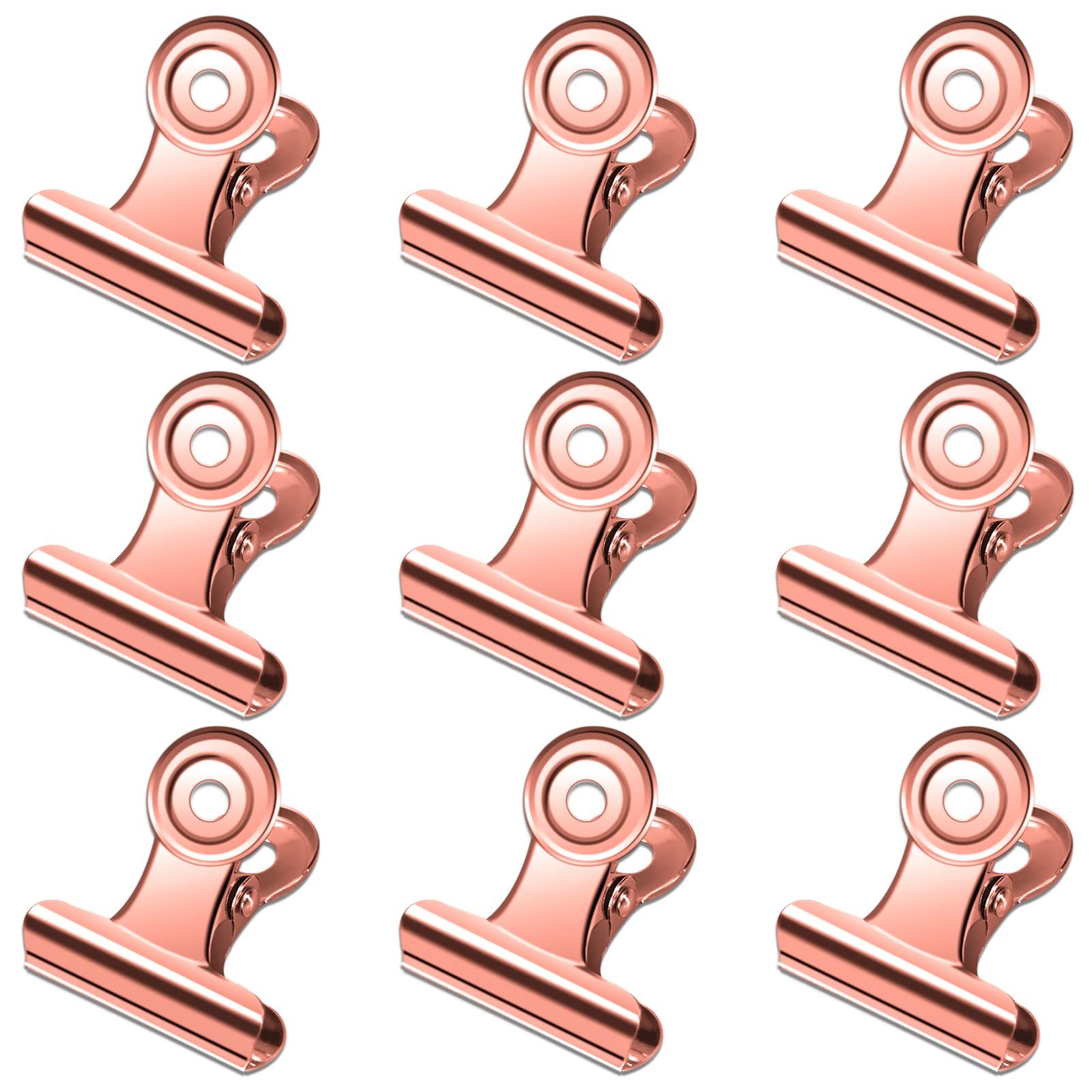 30 Pack Small Bull Clips 1.22 Inch Mini Metal Hinge Clips Binder Paper Hinge