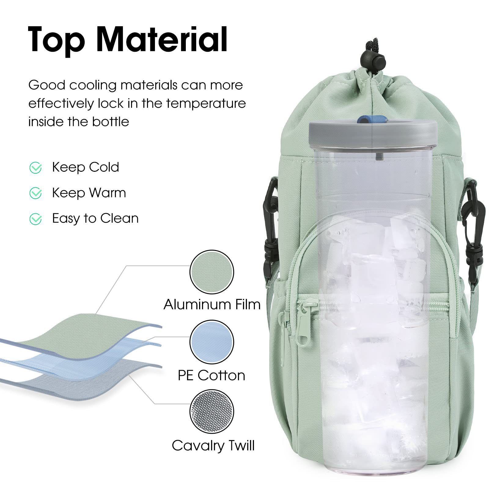 Water Bottle Holder with Strap 32oz 40oz Insulated Water Bottle Carrier Sling view 3