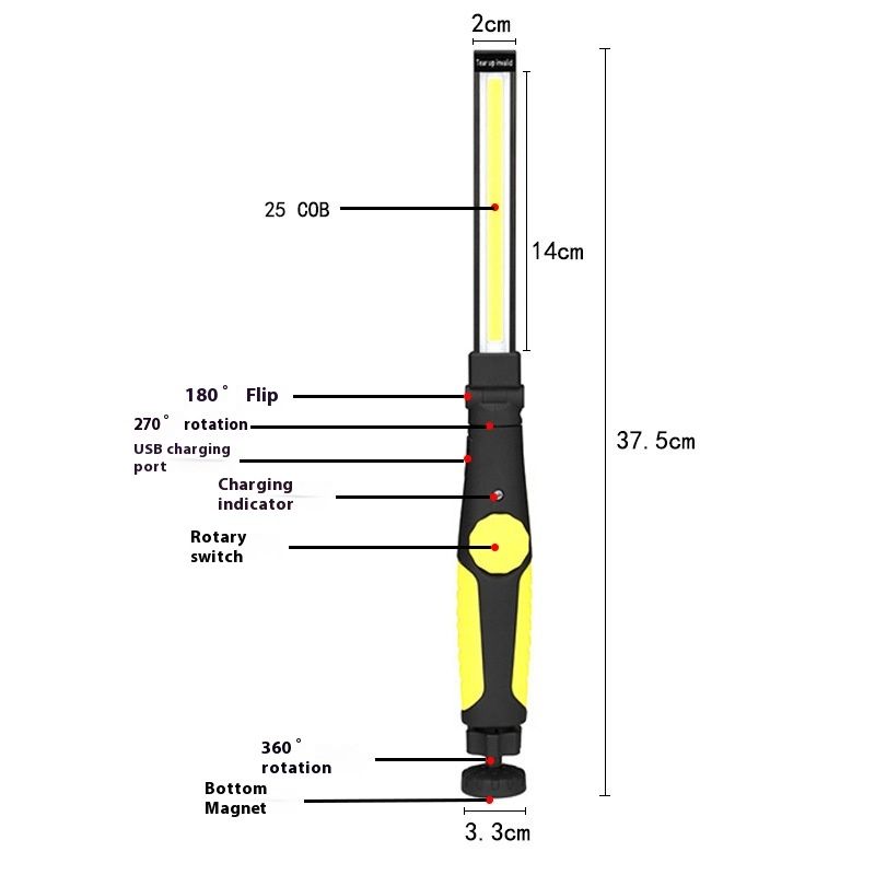 yellow emergency lamp Performance Tool Li-Ion Folding Slim Work Light is great view 5
