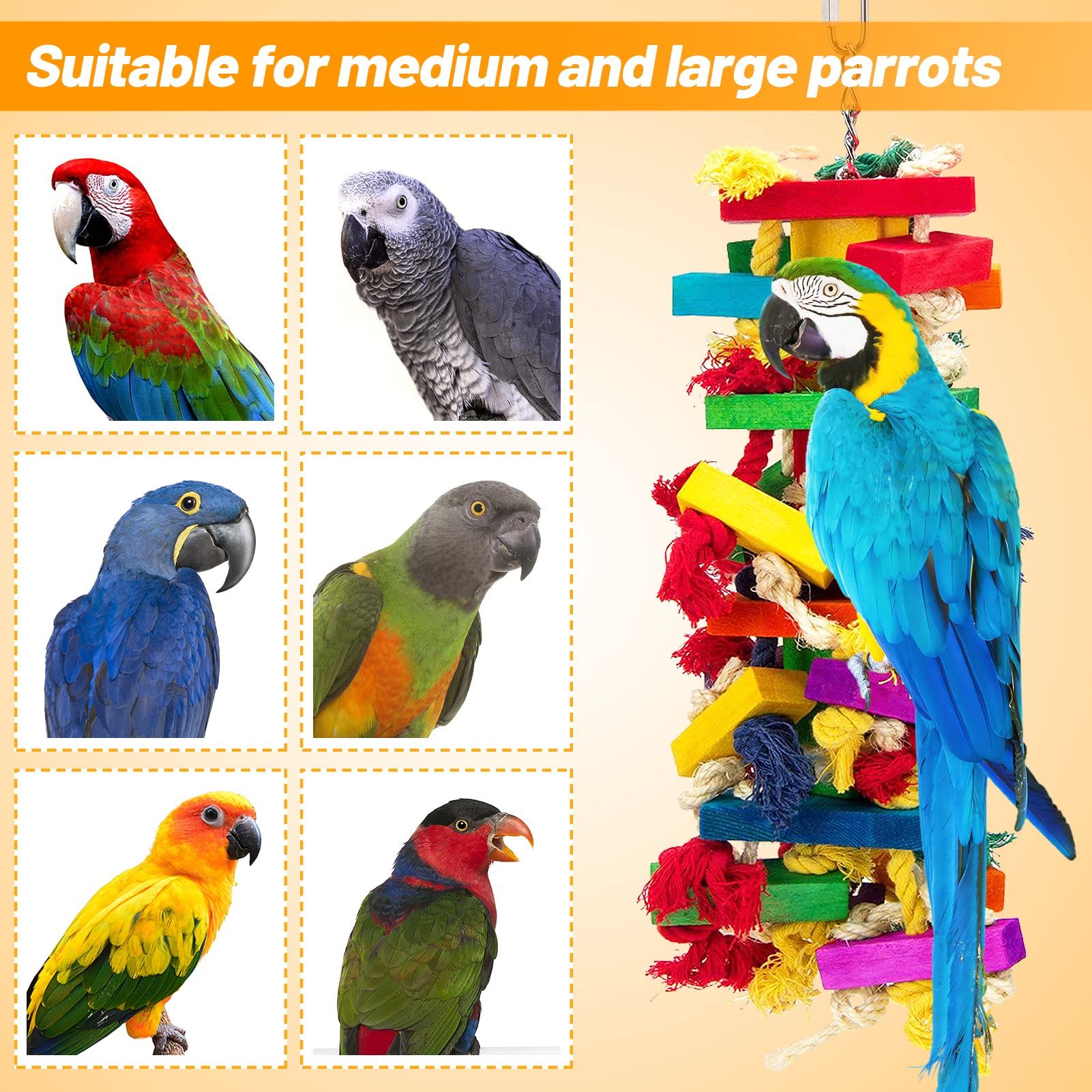 Extra Large Bird Parrot Toys for Macaws view 4