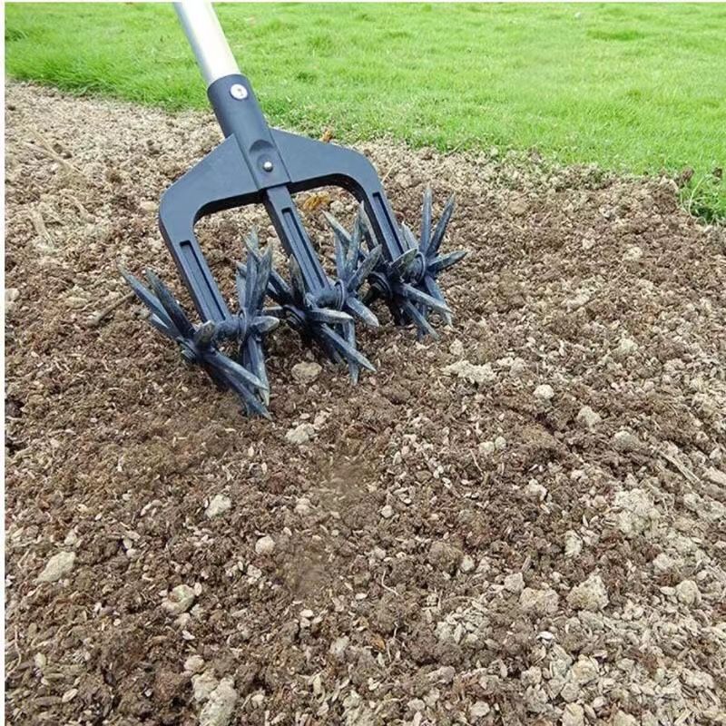 Rotary Cultivator Tool, Hand Held Garden Cultivator with Detachable Tines for view 4