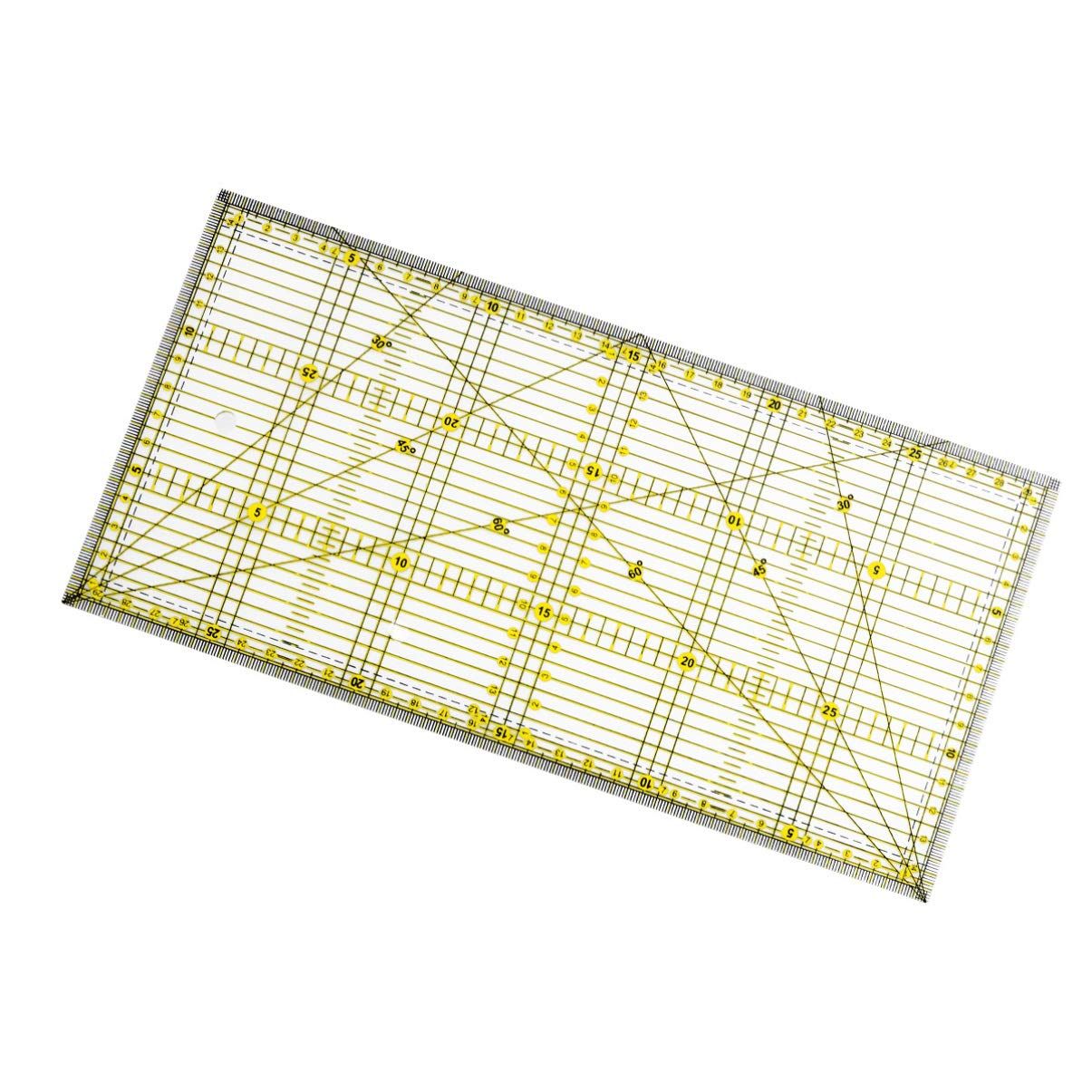 Quilters Ruler with Double Colored and Grid Lines Patchwork Ruler Nonslip view 3