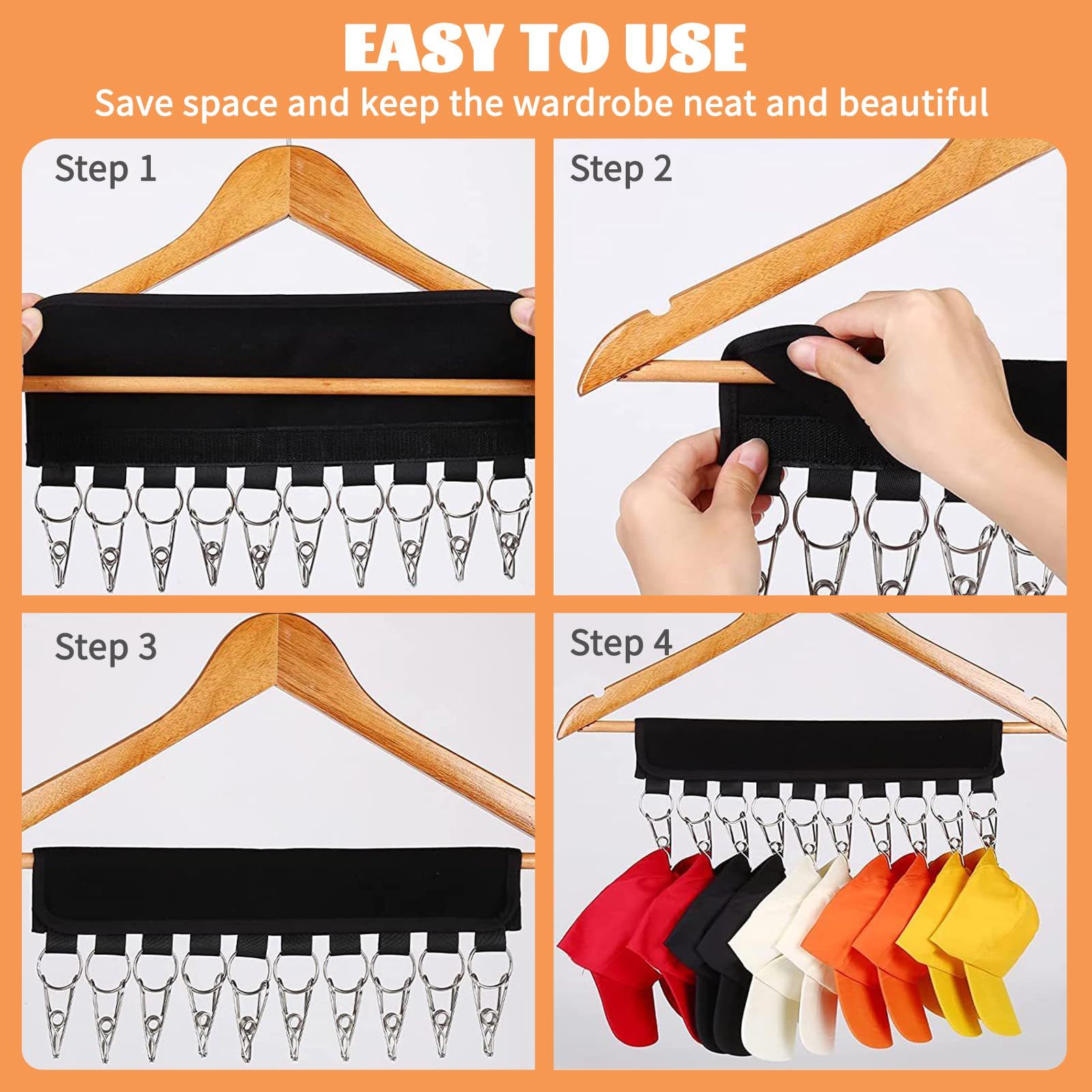 Hat Organizer Holder for Baseball Caps view 4