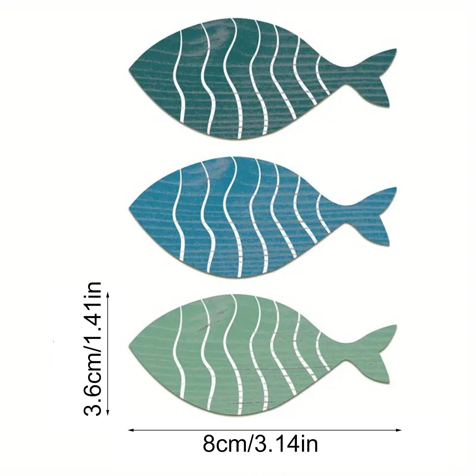 20 Pcs Wooden Fish Wall Decor view 2