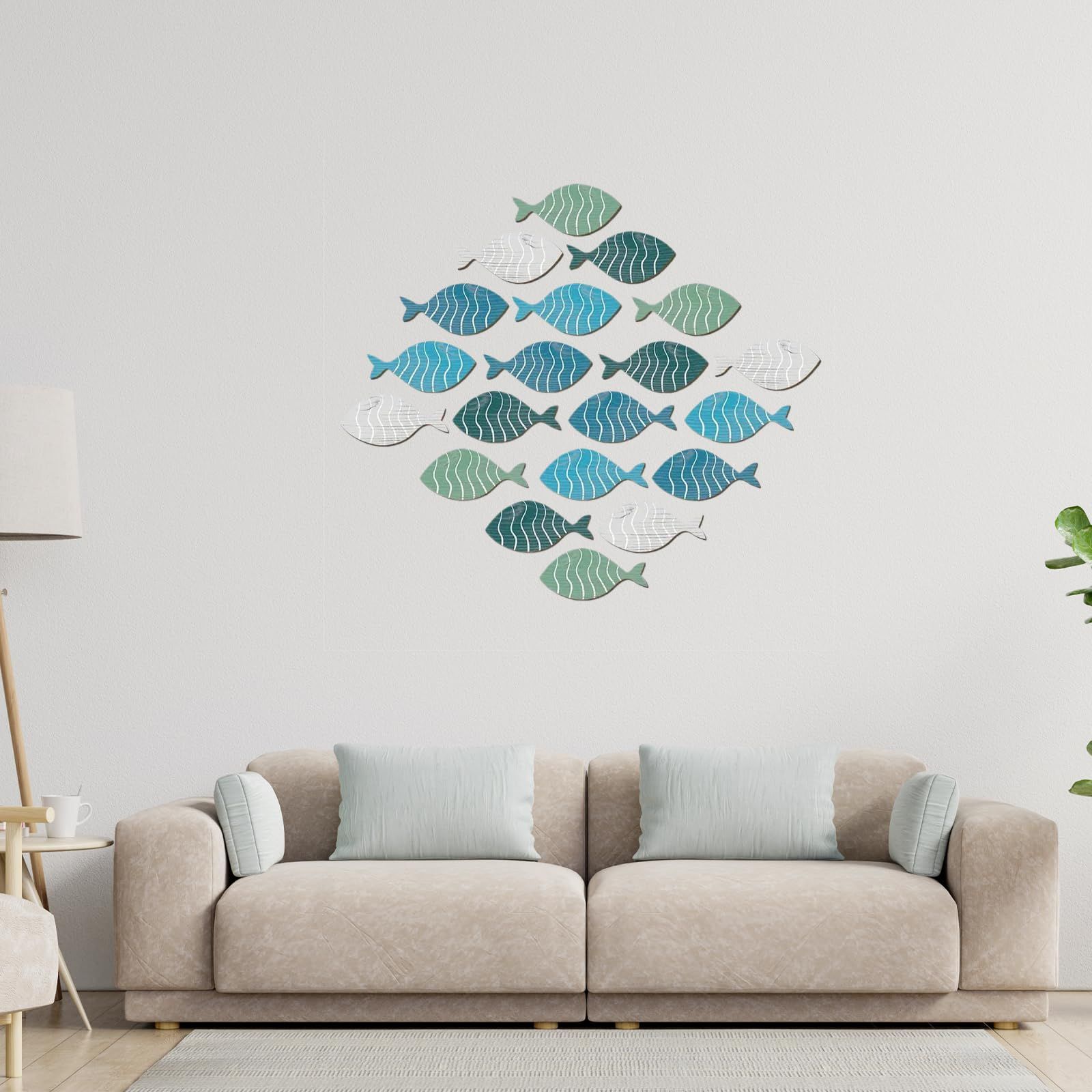 20 Pcs Wooden Fish Wall Decor view 3