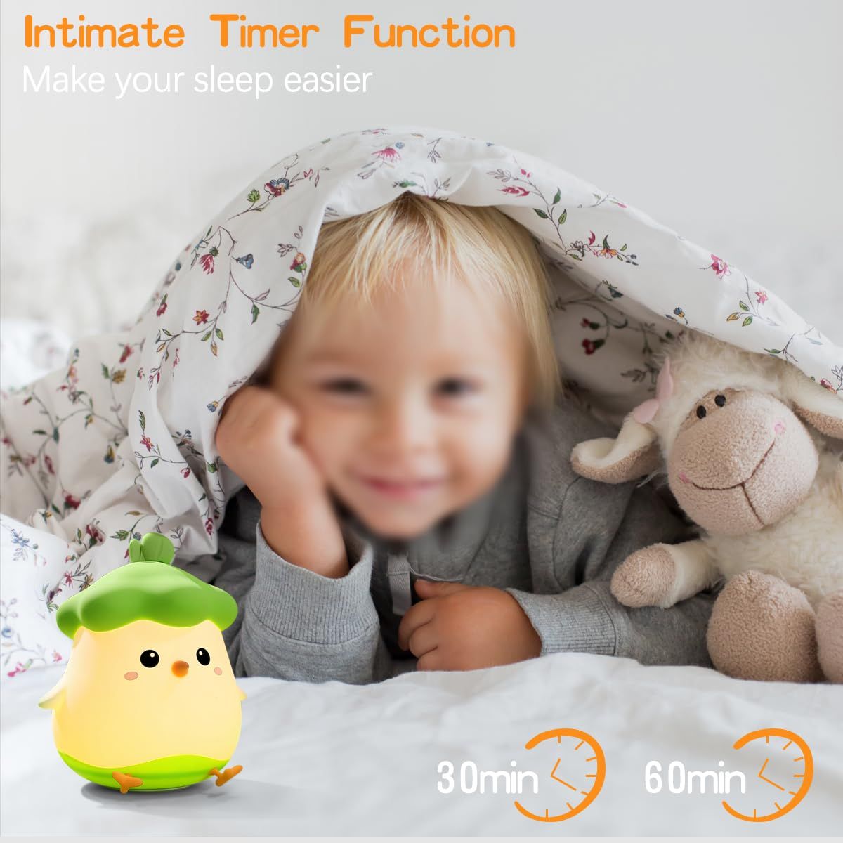 Night Light for Kids, Cute Silicone Nursery Chicken Lamp for Baby and Toddler view 5