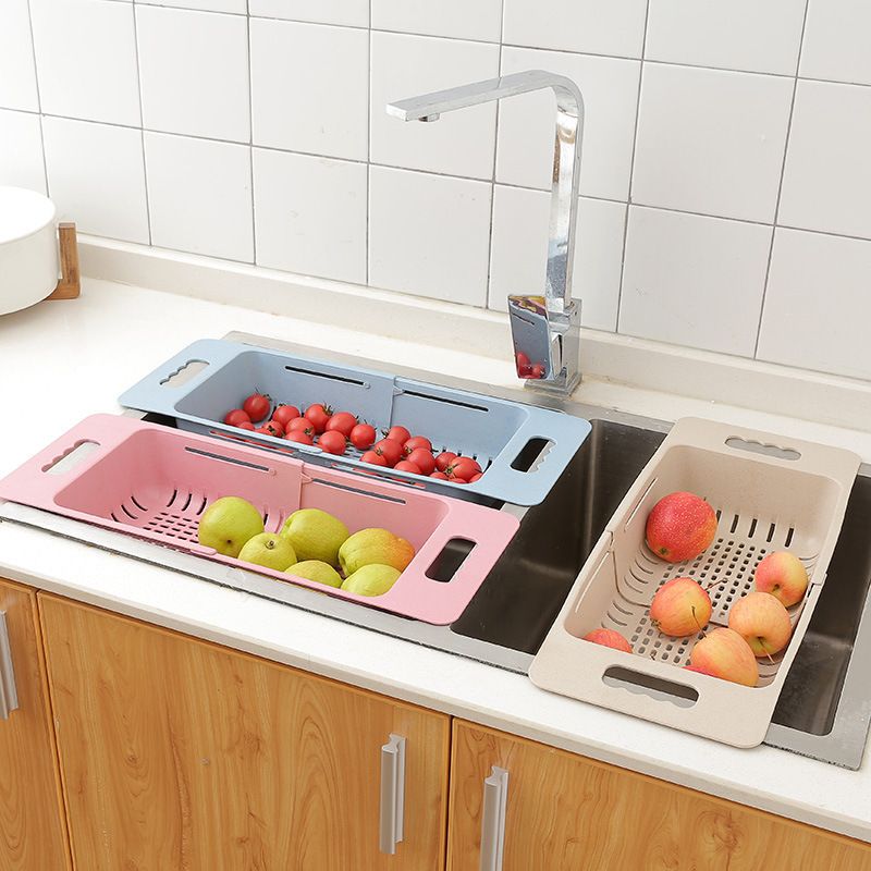 Collapsible Over The Sink Colander Dish Fruit Vegetable Strainer Drainer view 4