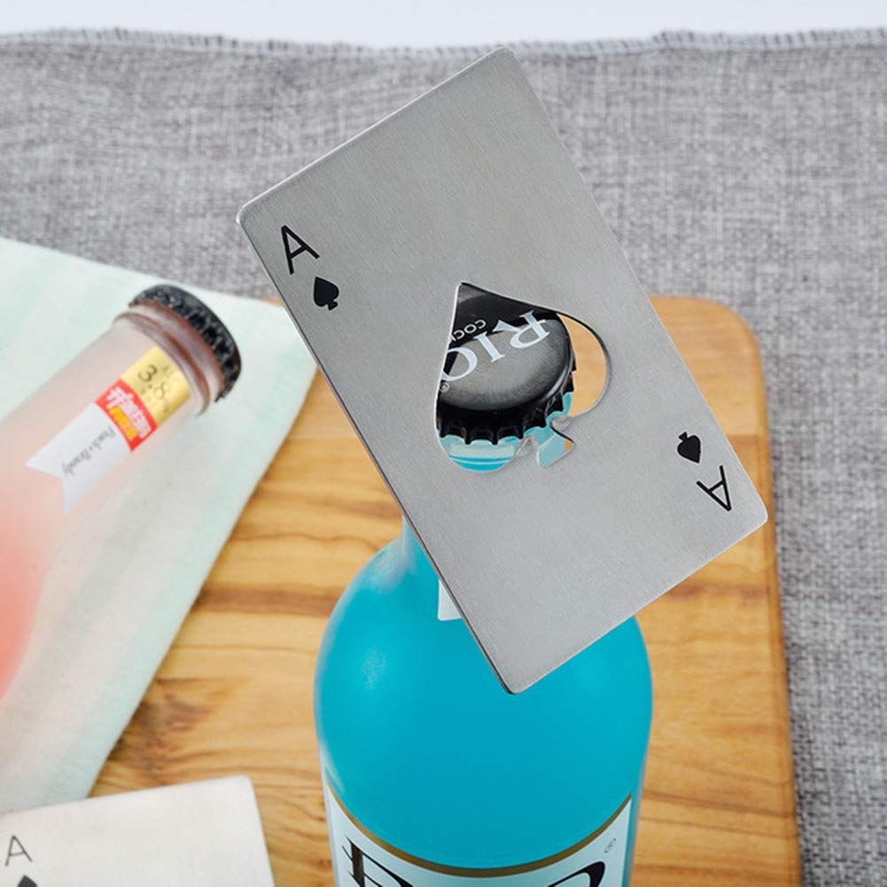 4pc Bottle Opener Credit Card Size Pocker Cap Opener Portable Stainless Steel view 2