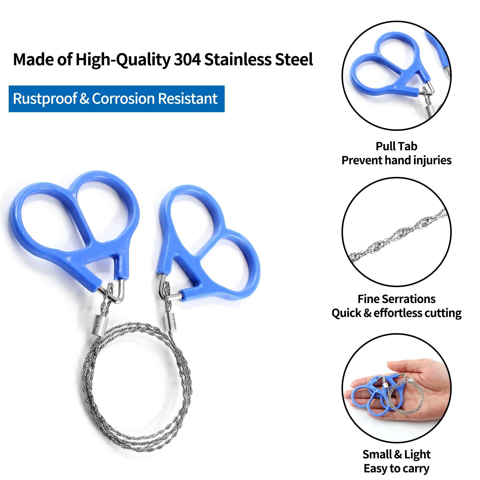 Survival Wire Saw Outdoor Emergency Mini Hand Pocket Stainless Steel Serrated view 2
