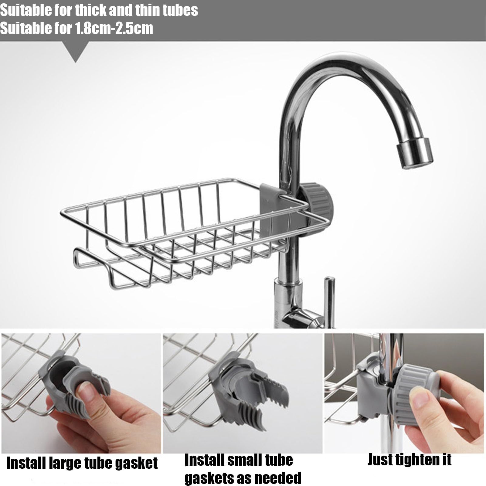 Sponge Holder Over Faucet Kitchen Sink view 3