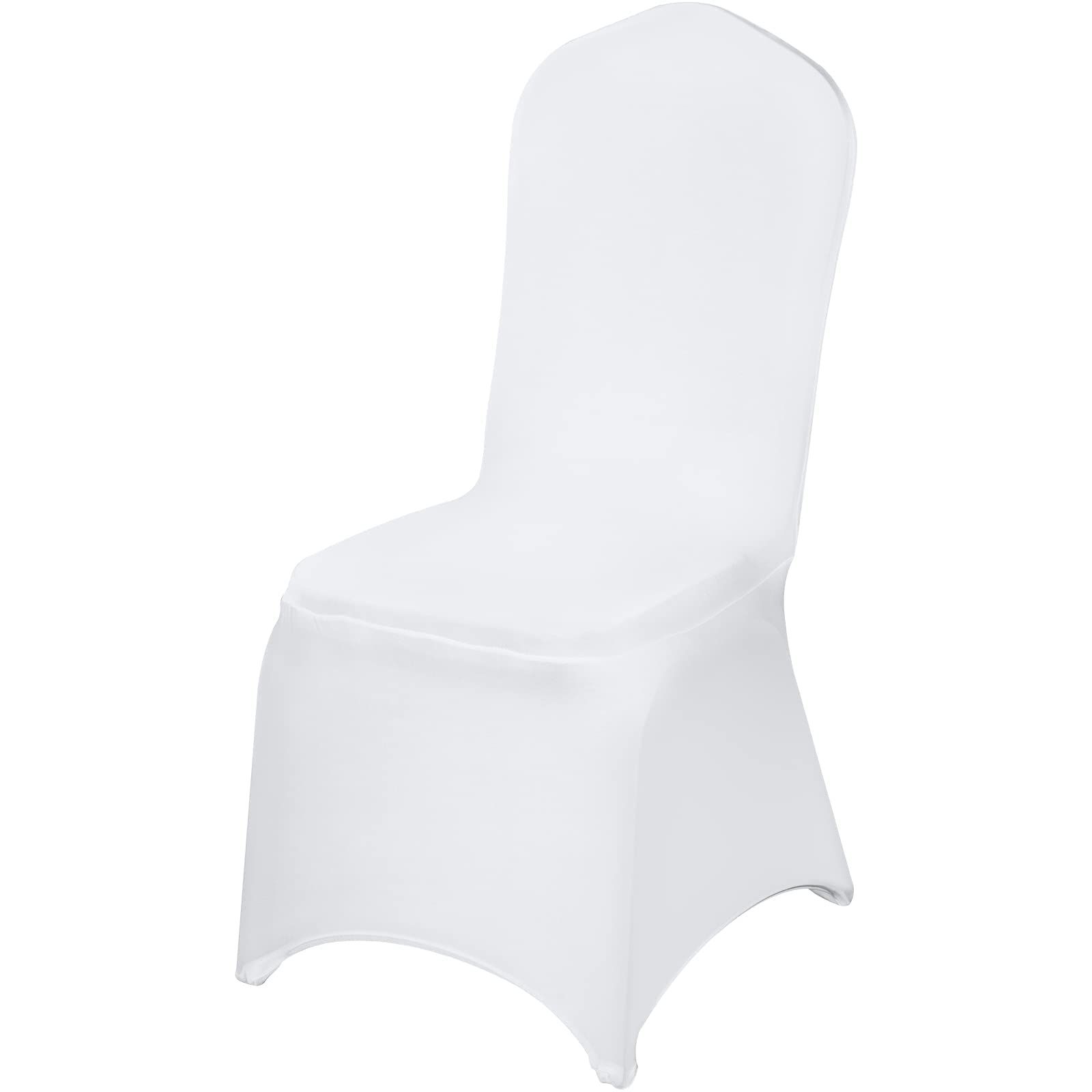 White Chair Covers Polyester Spandex Chair Cover Stretch Slipcovers for view 3
