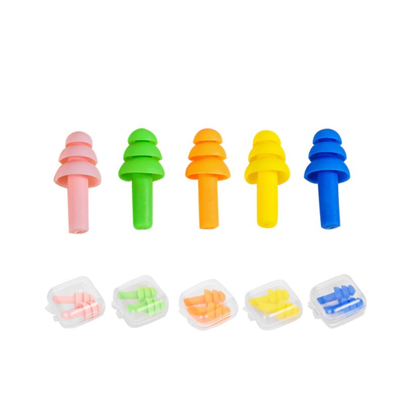 10pc Swimming Earplugs Silicone Noise Cancelling Ear Plugs Reusable Waterproof — image 1