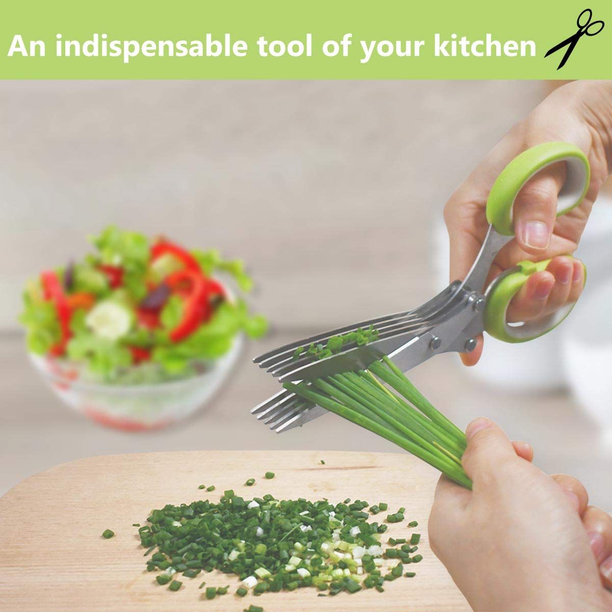 Kitchen Multipurpose Cutting Shear & Safety Cover & Cleaning Comb Scissors view 2