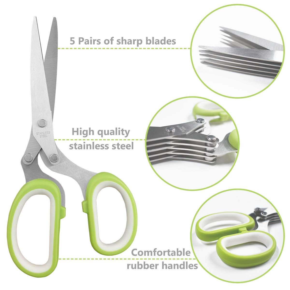 Kitchen Multipurpose Cutting Shear & Safety Cover & Cleaning Comb Scissors view 3