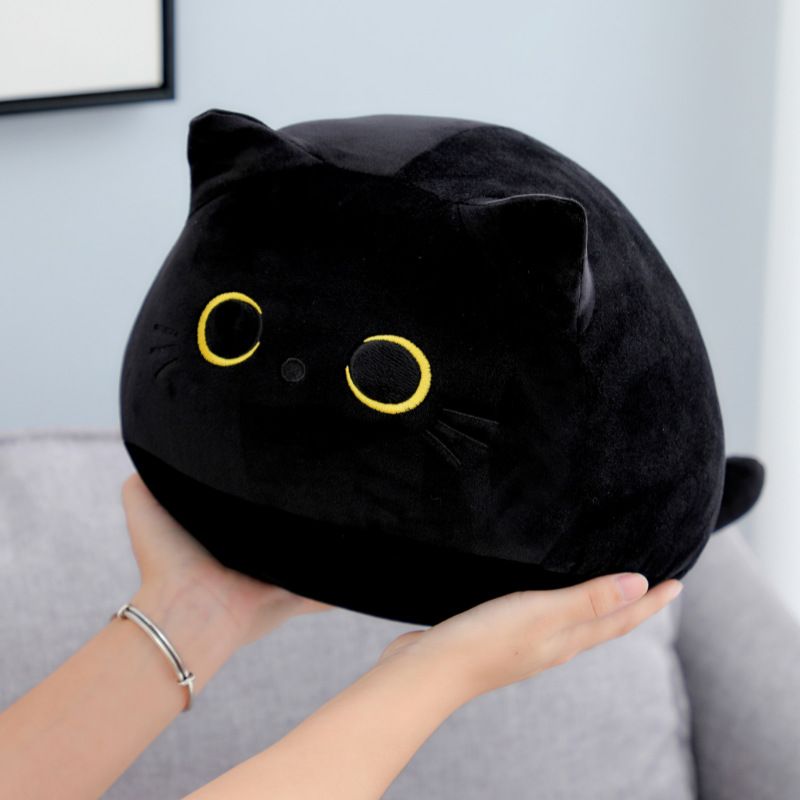 Black Cat Plush Toys, Soft Cat Pillow Squishy Plushies,Cat Stuffed Animals view 2