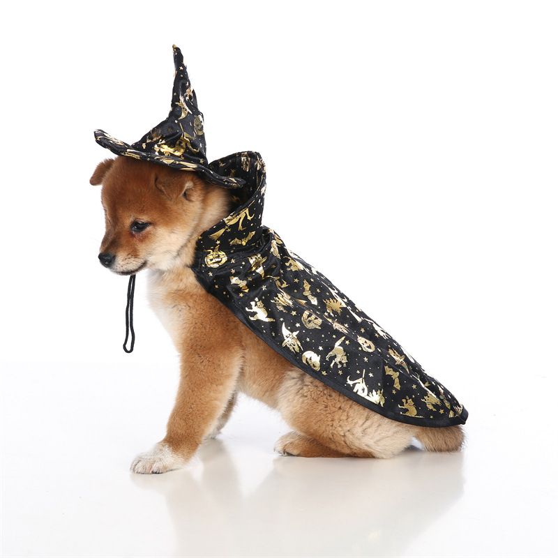 Halloween Pet Black Witch Cloak for Cosplay Party Decoration view 3
