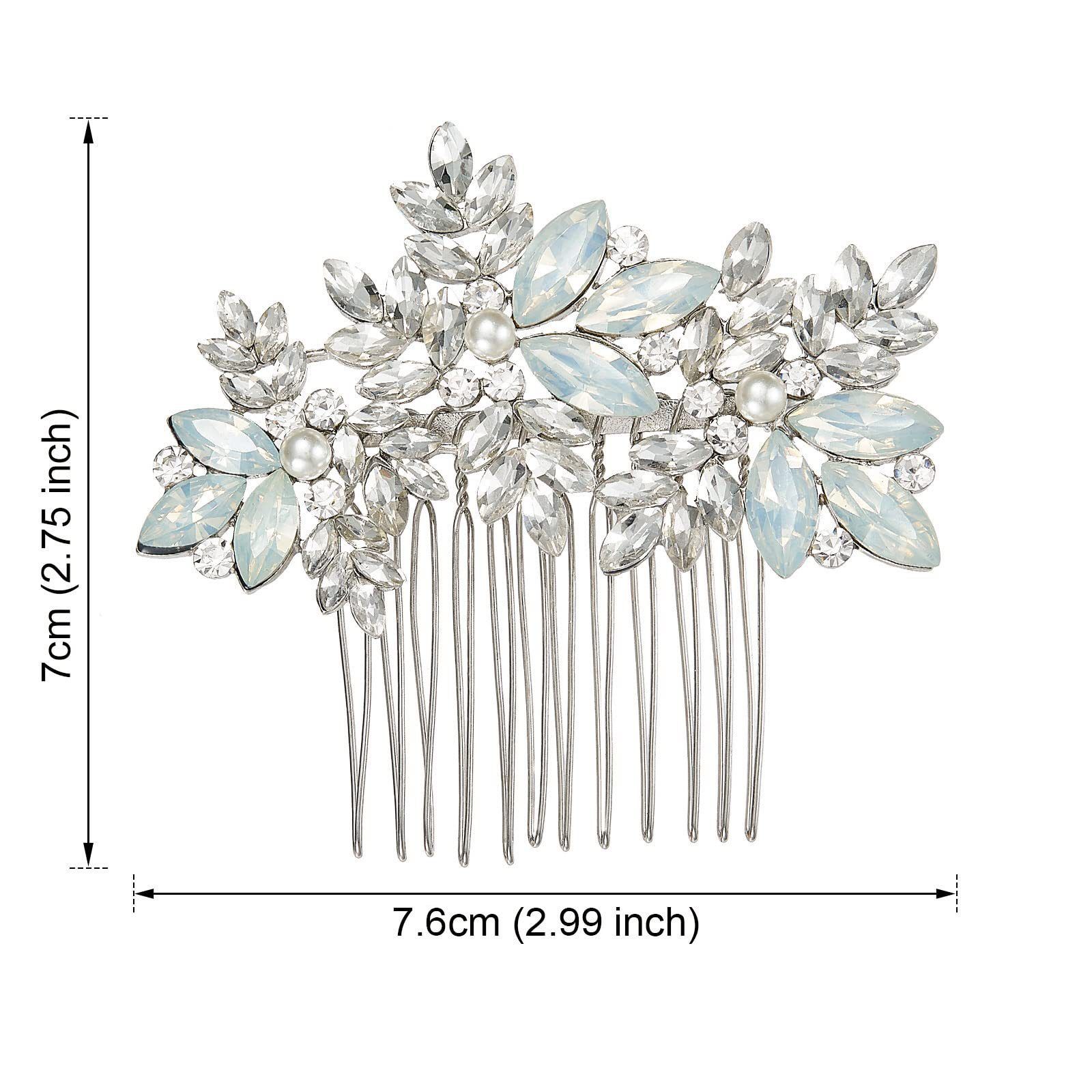 Opal Crystal Hair Comb Bridal Hair Pieces Retro Bridal Hair Clips Wedding Hair view 2