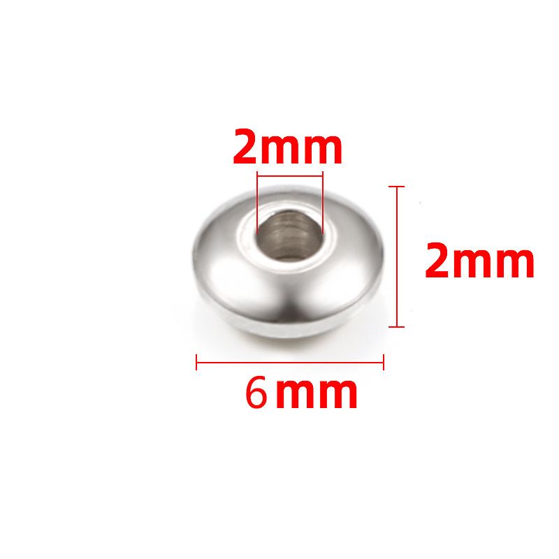 Spacer Beads, Flat Round Slice Beads Disc Beads Metal Large Hole Beads 100pcs view 4