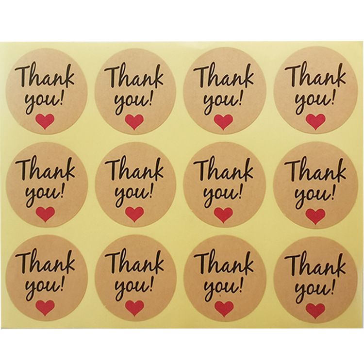 Shaped Thank You Sticker Craft Paper Thank You Label view 4