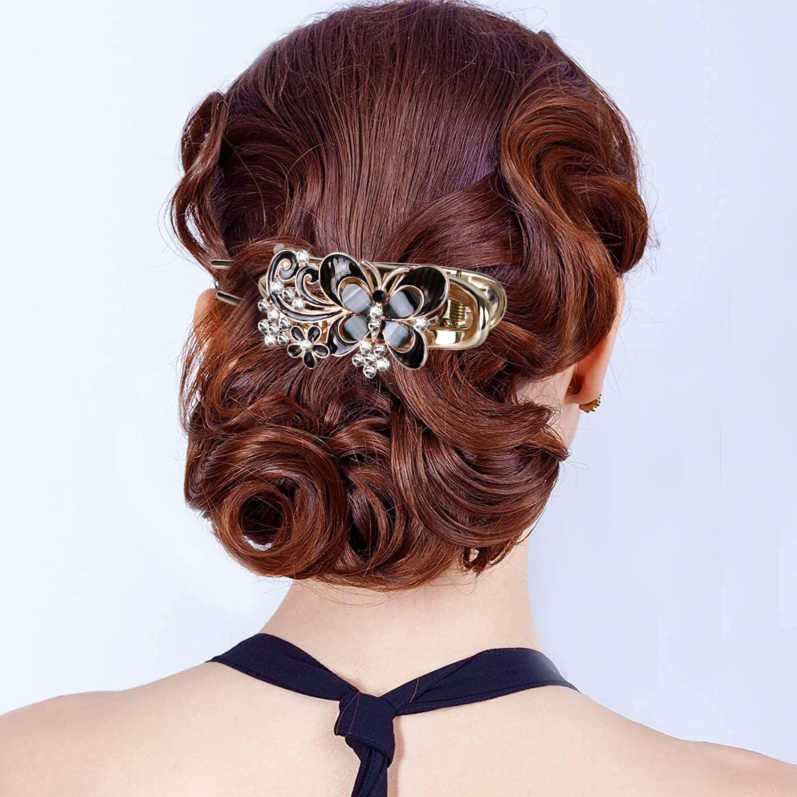 Sparkling Crystal Stone Braided Hair Clips view 2