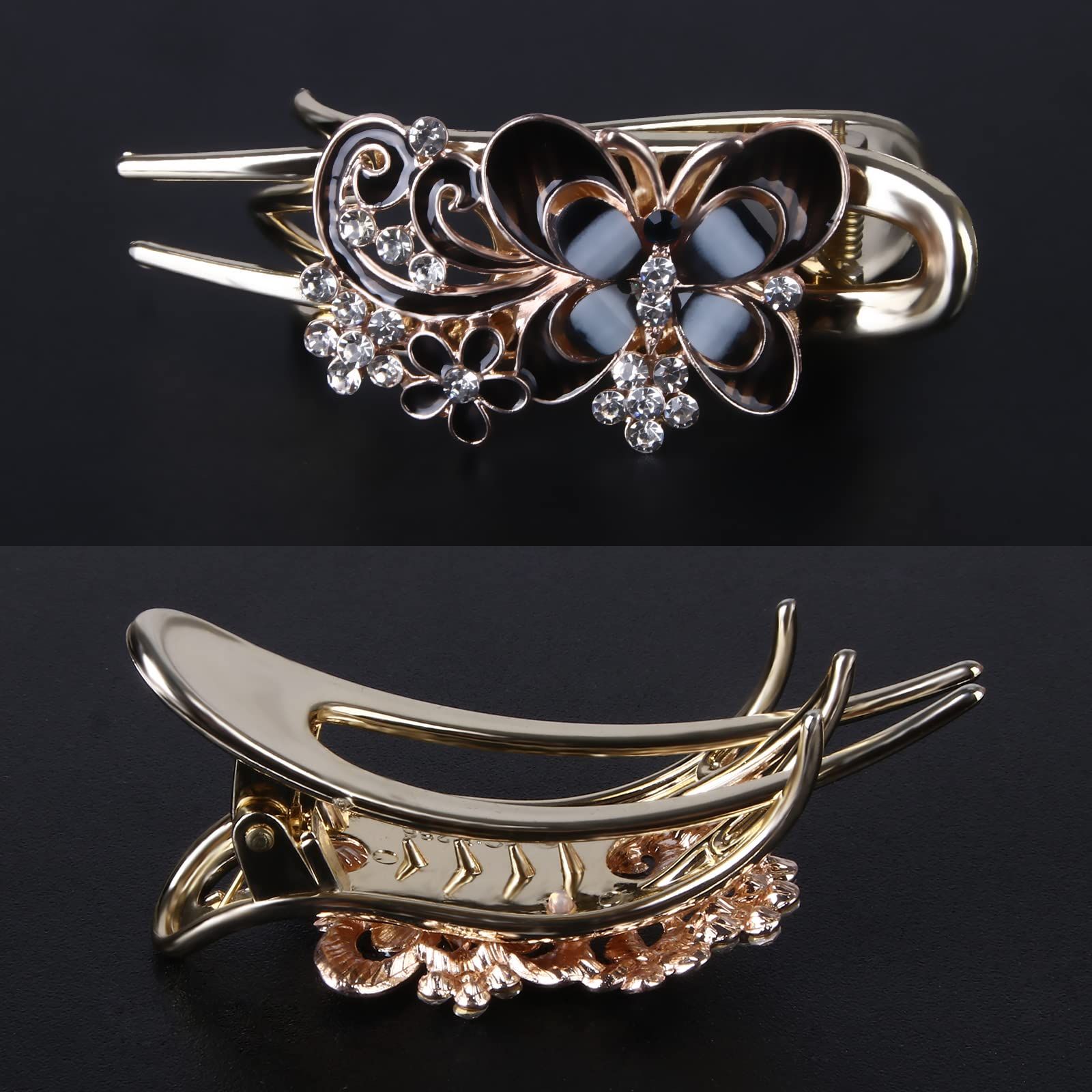 Sparkling Crystal Stone Braided Hair Clips view 3