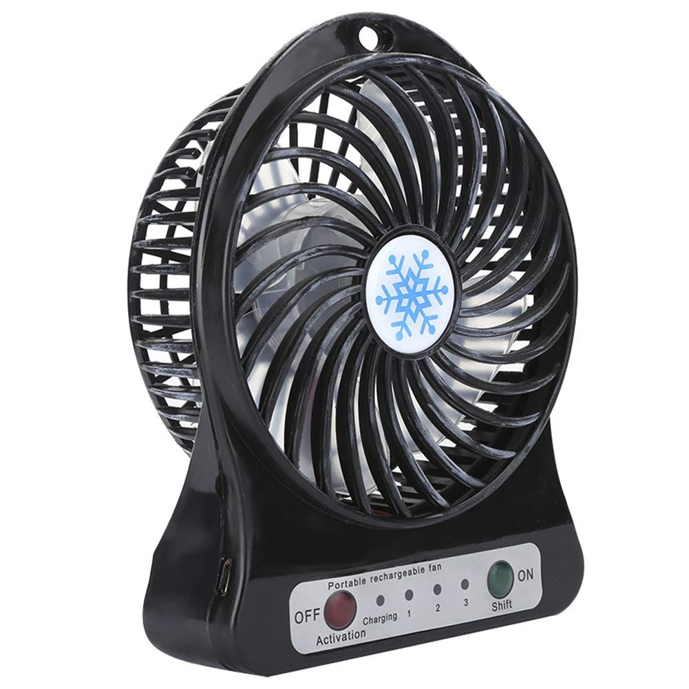 Mini Desk Fan, USB Rechargeable Small Fan with Threeblock Wind Adjustment — image 1