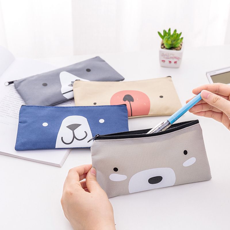 4 PCS Cartoon Canvas Pencil Pouch view 4