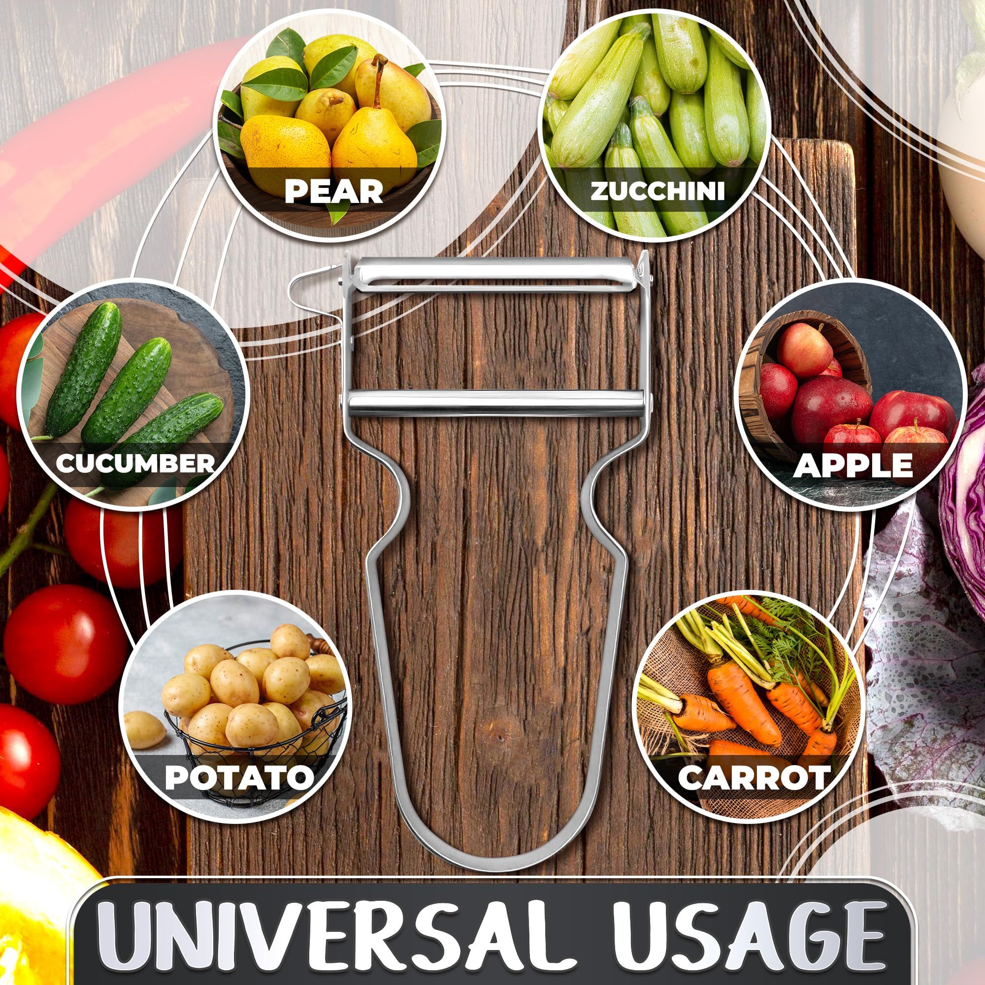 Vegetable Peelers for Kitchen Potato Peelers - Stainless Steel Kitchen Peeler view 4