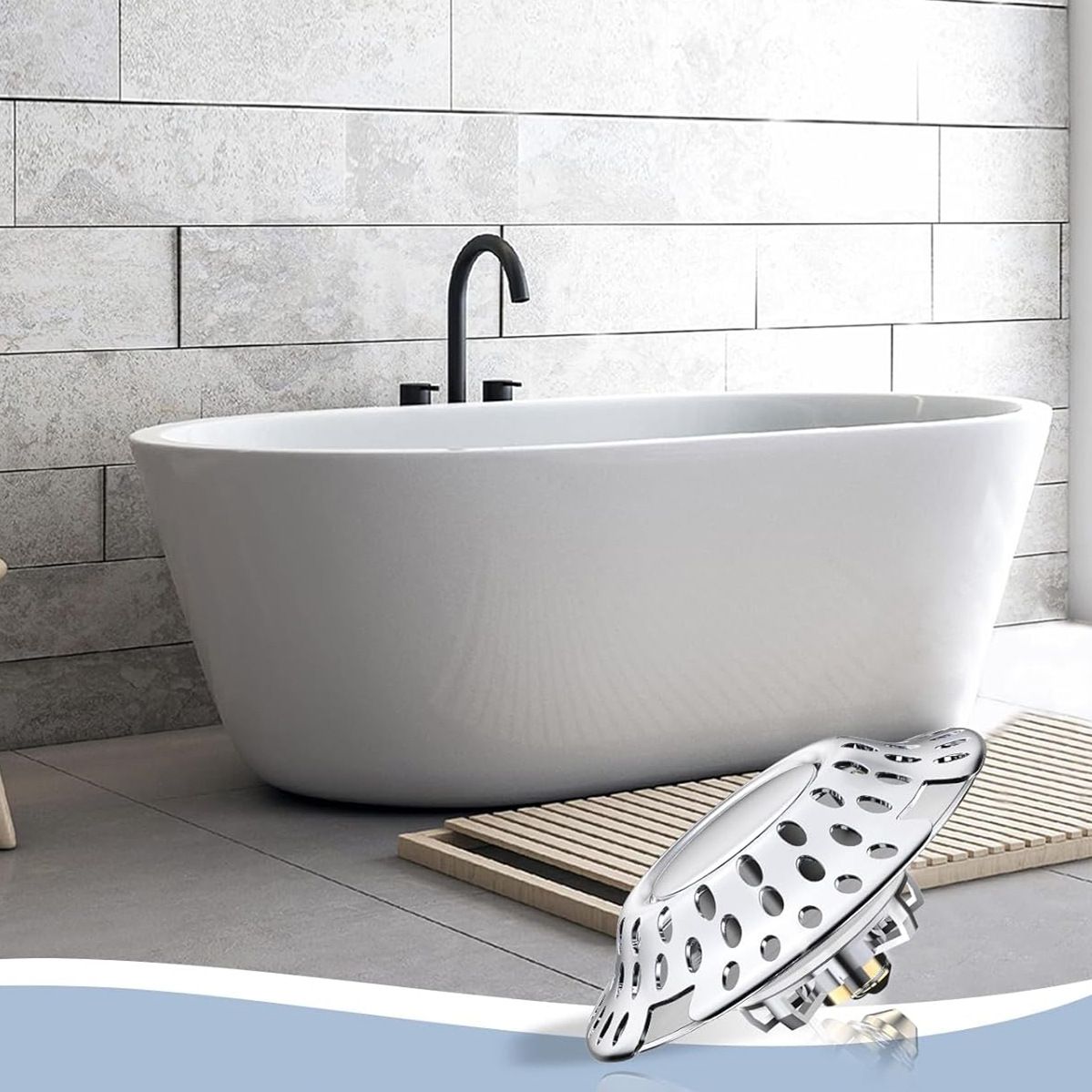 2 in 1 Tub Stopper Bathtub Drain Hair Catcher view 3