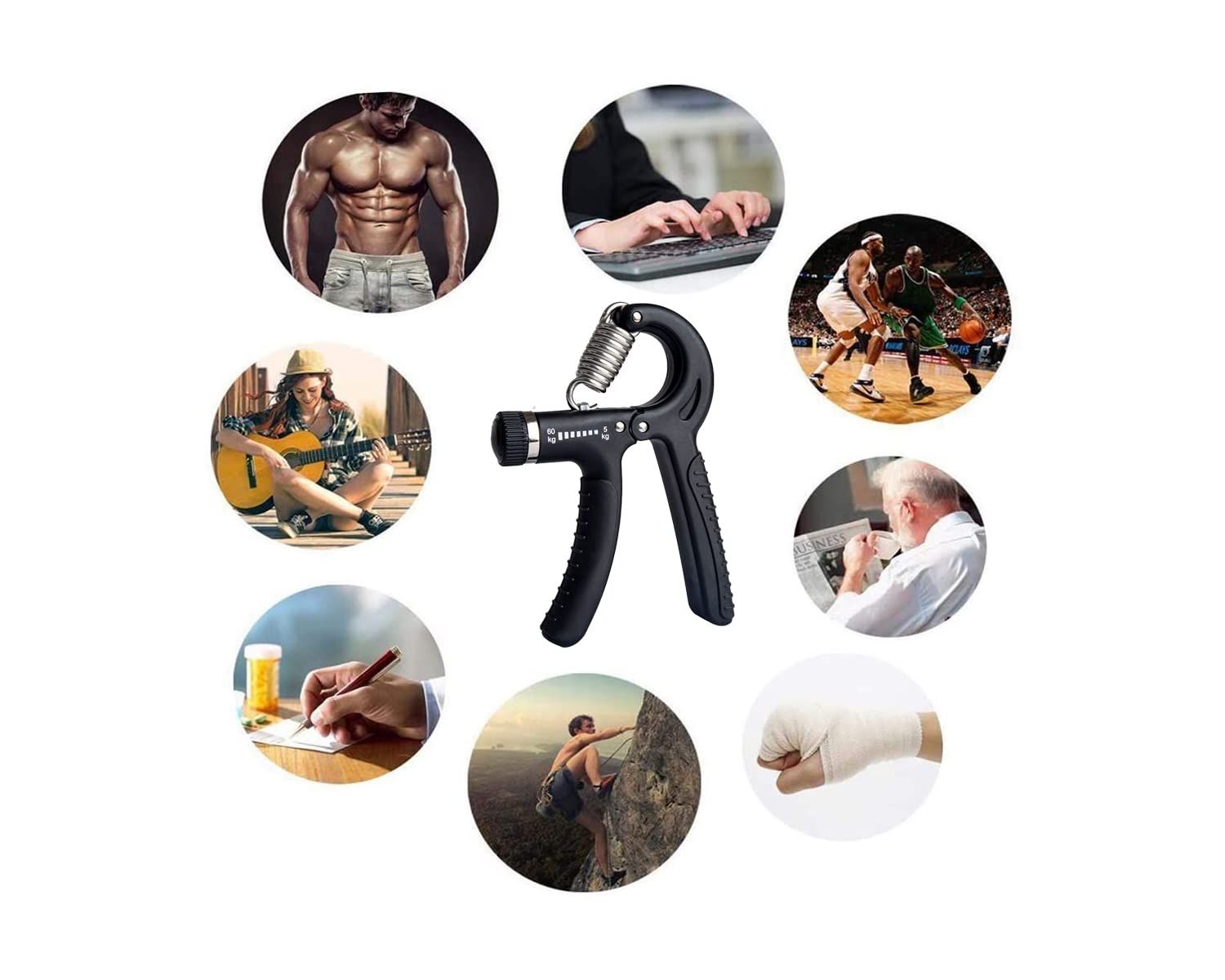 Hand Grip Strengthener, Adjustable Resistance Forearm Exerciser Workout for view 4