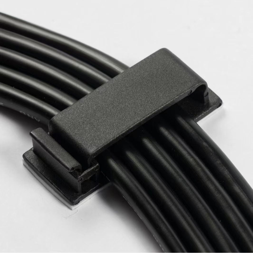 Nylon Adhesive Cable Clip Wire Clamp Organizer Holder Inner Size 47mm x 19mm