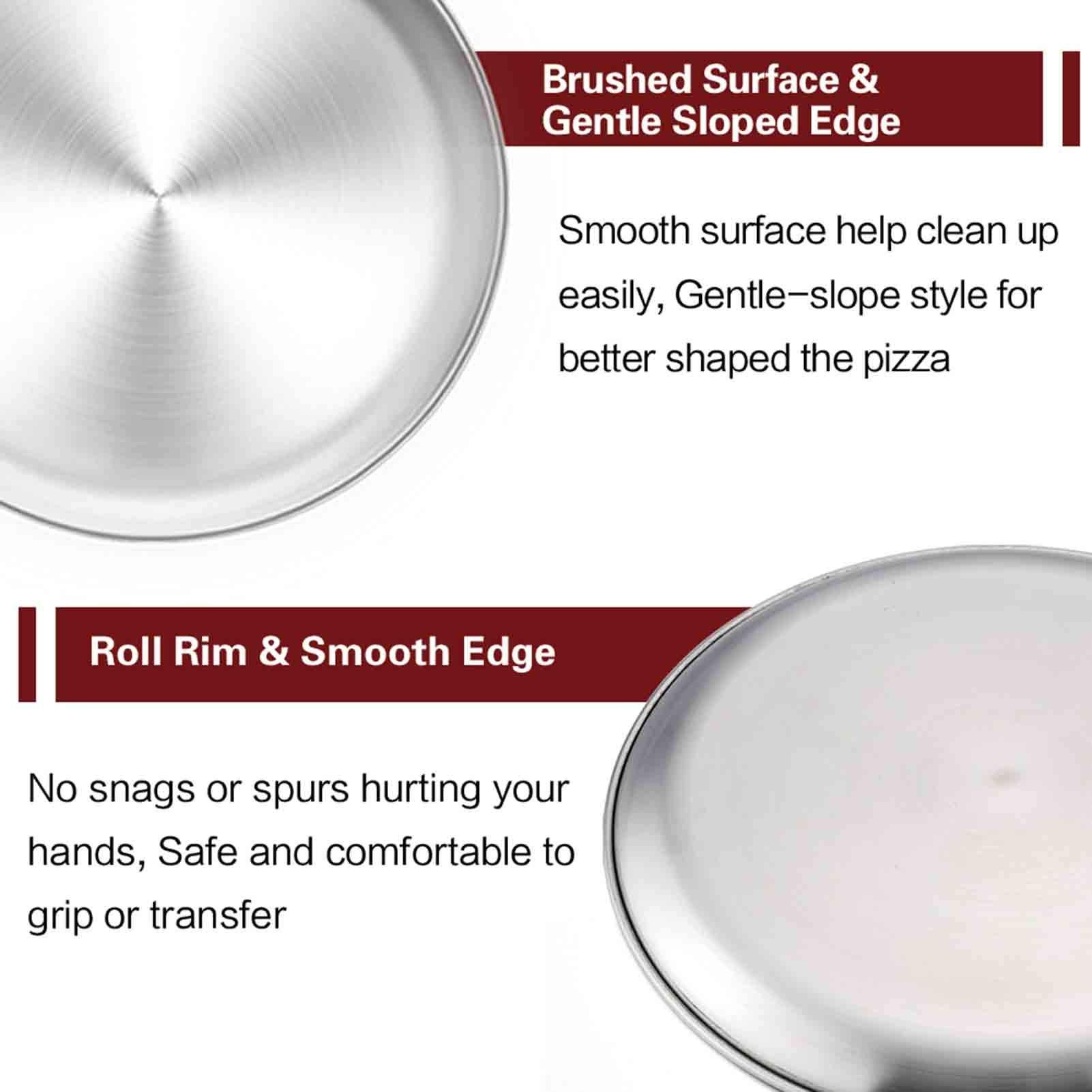 Pizza Pan, 12 inch Pizza Pan Stainless Steel Pizza Pan Tray Round Pizza Oven view 2