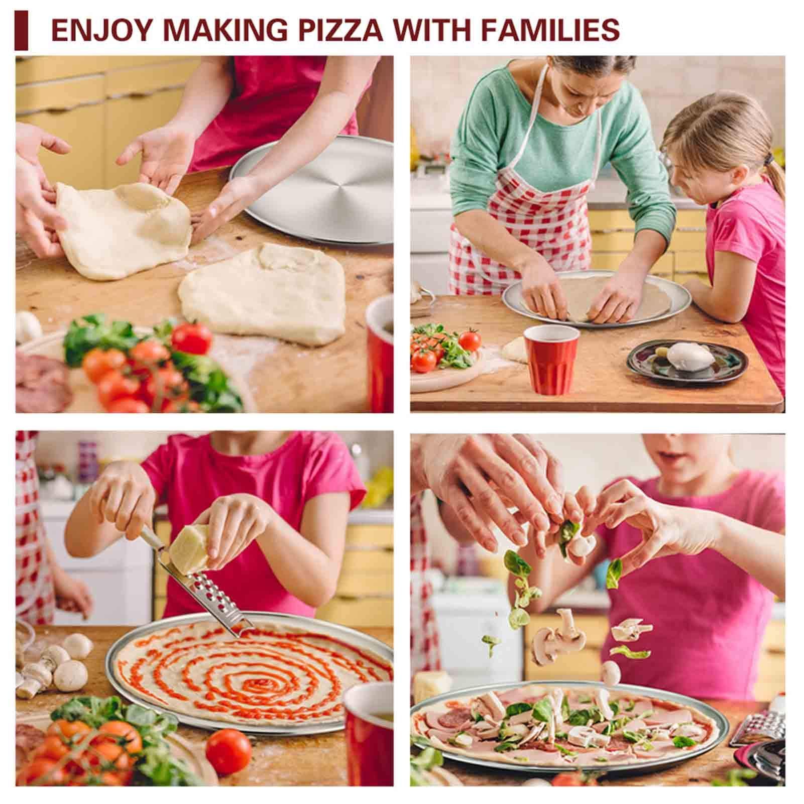 Pizza Pan, 12 inch Pizza Pan Stainless Steel Pizza Pan Tray Round Pizza Oven view 3