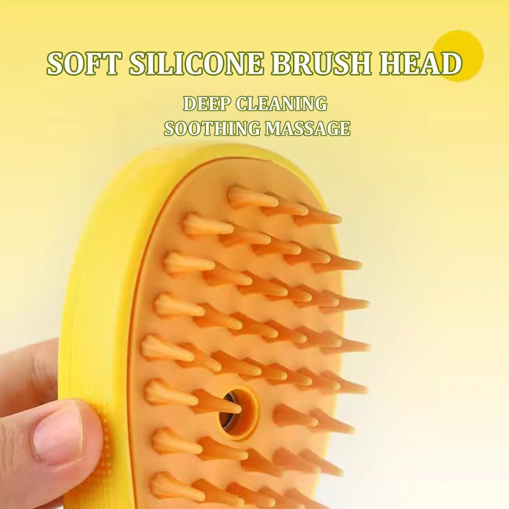 Cat Steam Brush,Cat Dog Pet Spray Massaging Comb One Button Spray, Flyaway view 3