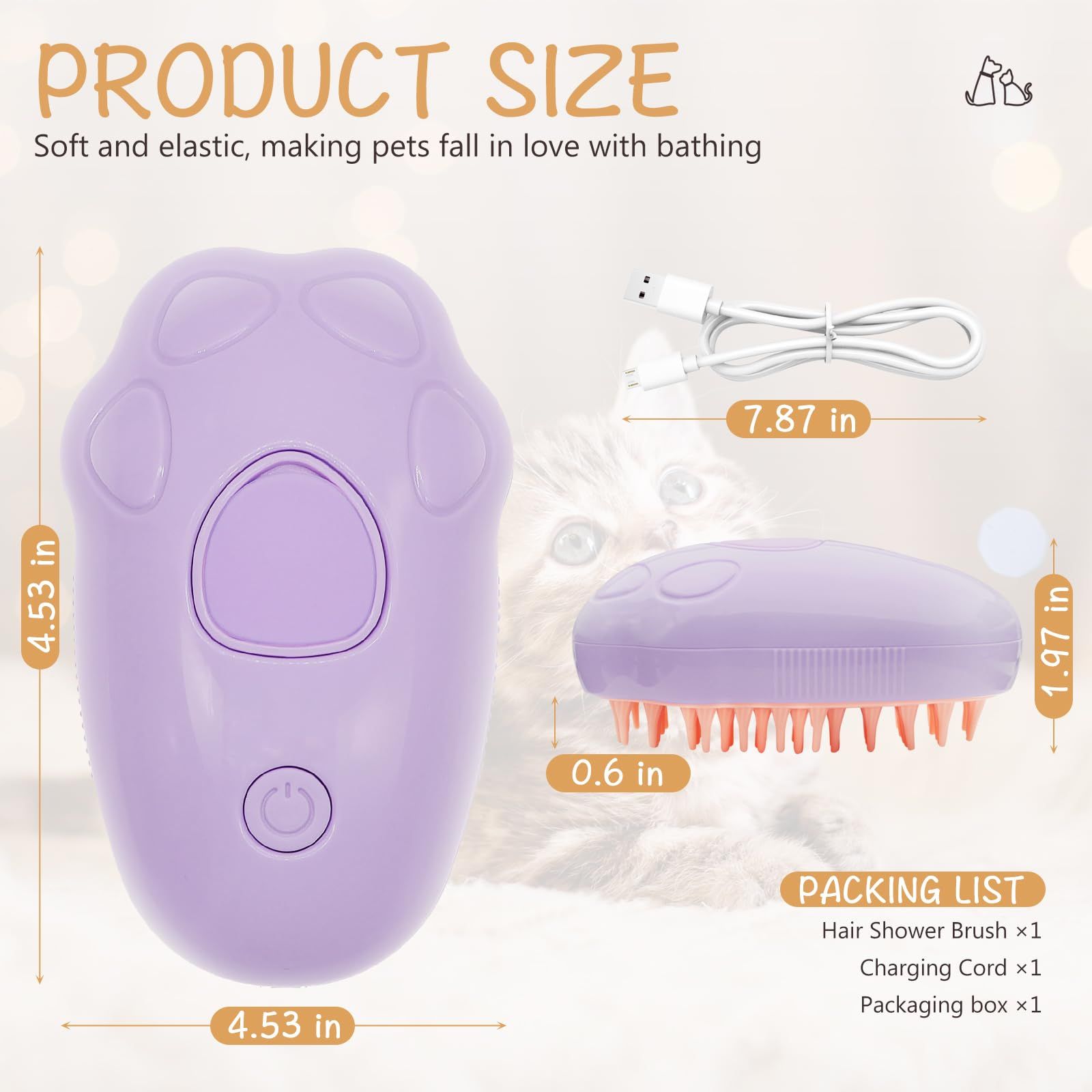 Pet Steam Brush - 3 In 1 Steamy Cat Brush view 5