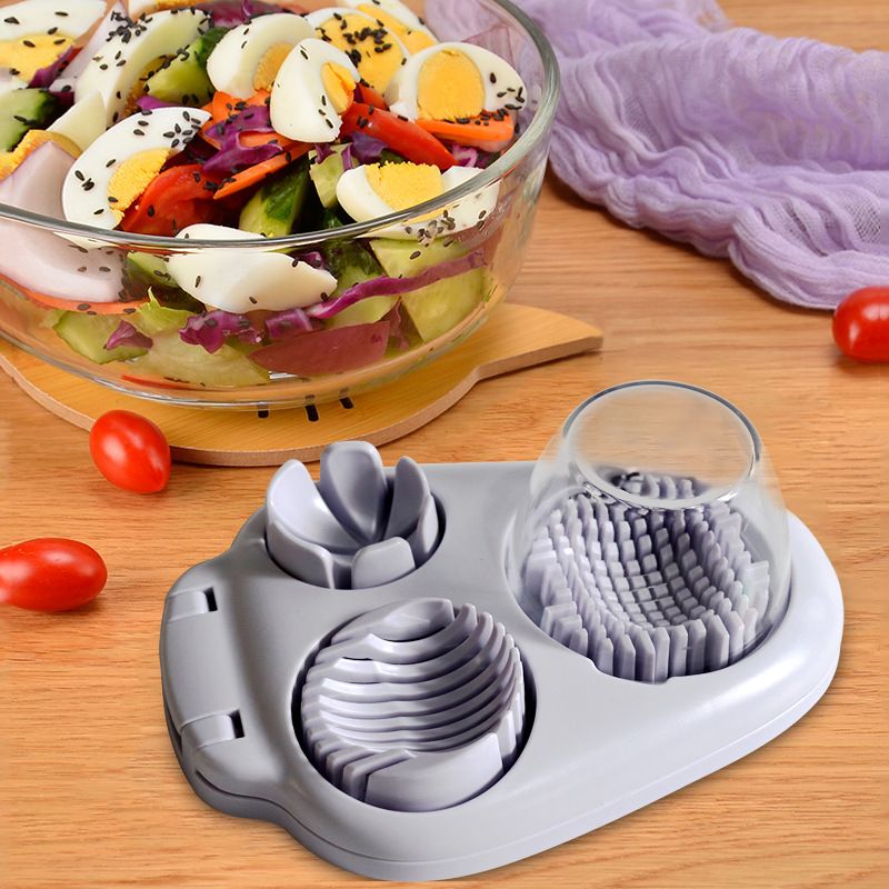 3 in 1 Egg Slicer with Stainless Steel Blade for Hard Boiled Eggs view 2