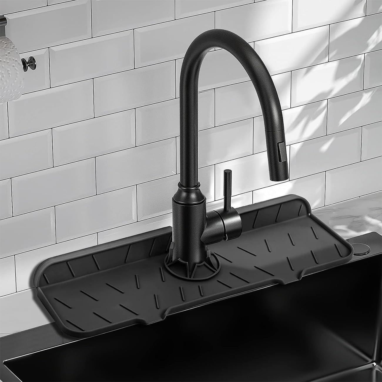 Kitchen Faucet Sink Splash Guard Silicone Sink Splash Guard Sink Draining Pad view 2
