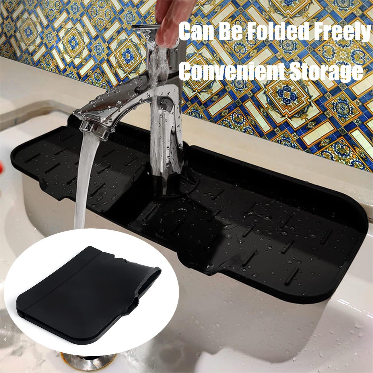 Kitchen Faucet Sink Splash Guard Silicone Sink Splash Guard Sink Draining Pad view 3