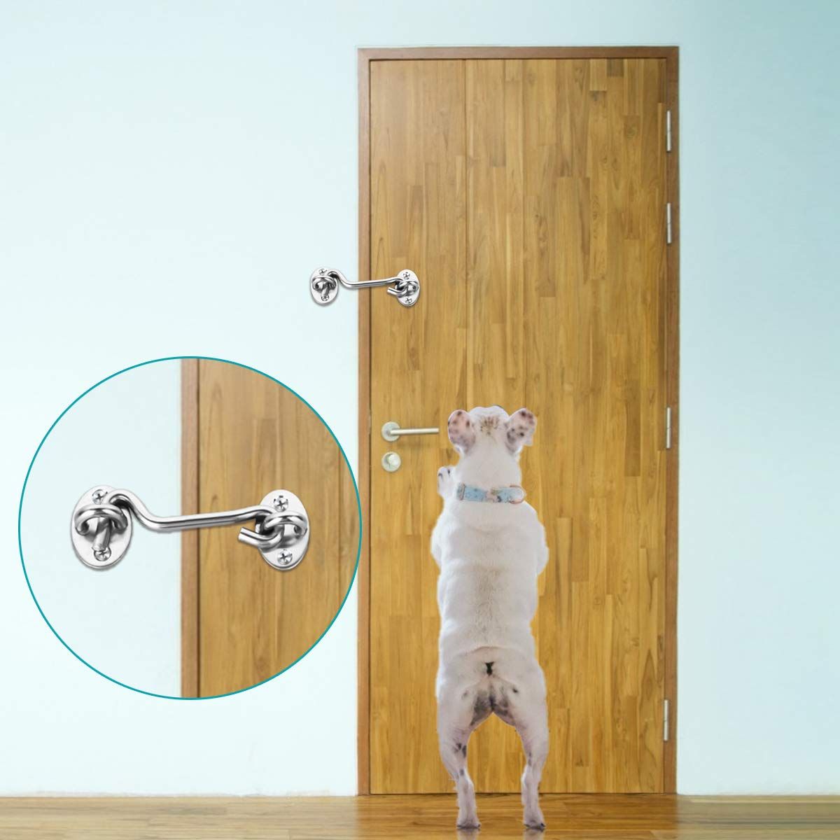 2PCS， Sliding Door Lock Eye Hook Latch with Screws view 4