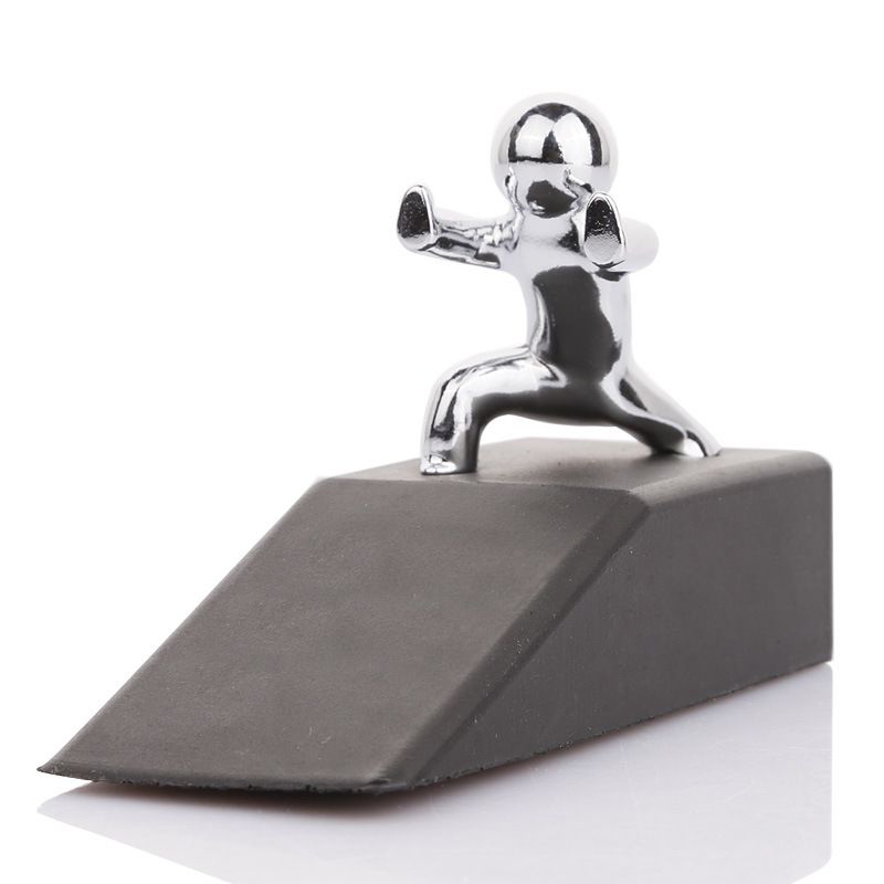 Door Stopper, Zinc Alloy Little and Man with Non-slip Rubber Bases Door Stop — image 1