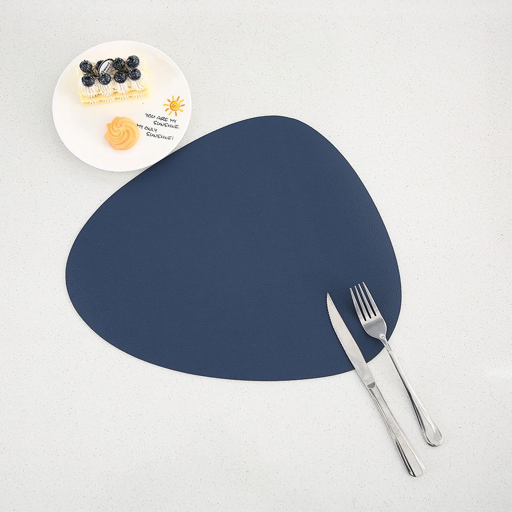 Oval Placemats Set of ,Dual Sided Faux Leather Placemats and Coasters,Wipeable view 2