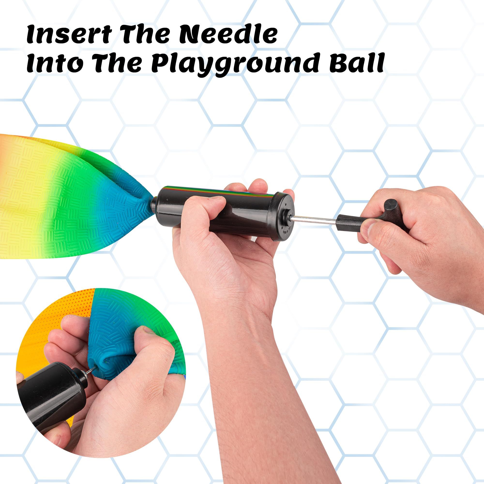 Rubber Playground Balls for Kids Jumbo Size Rainbow Inflatable Backyard Play view 4